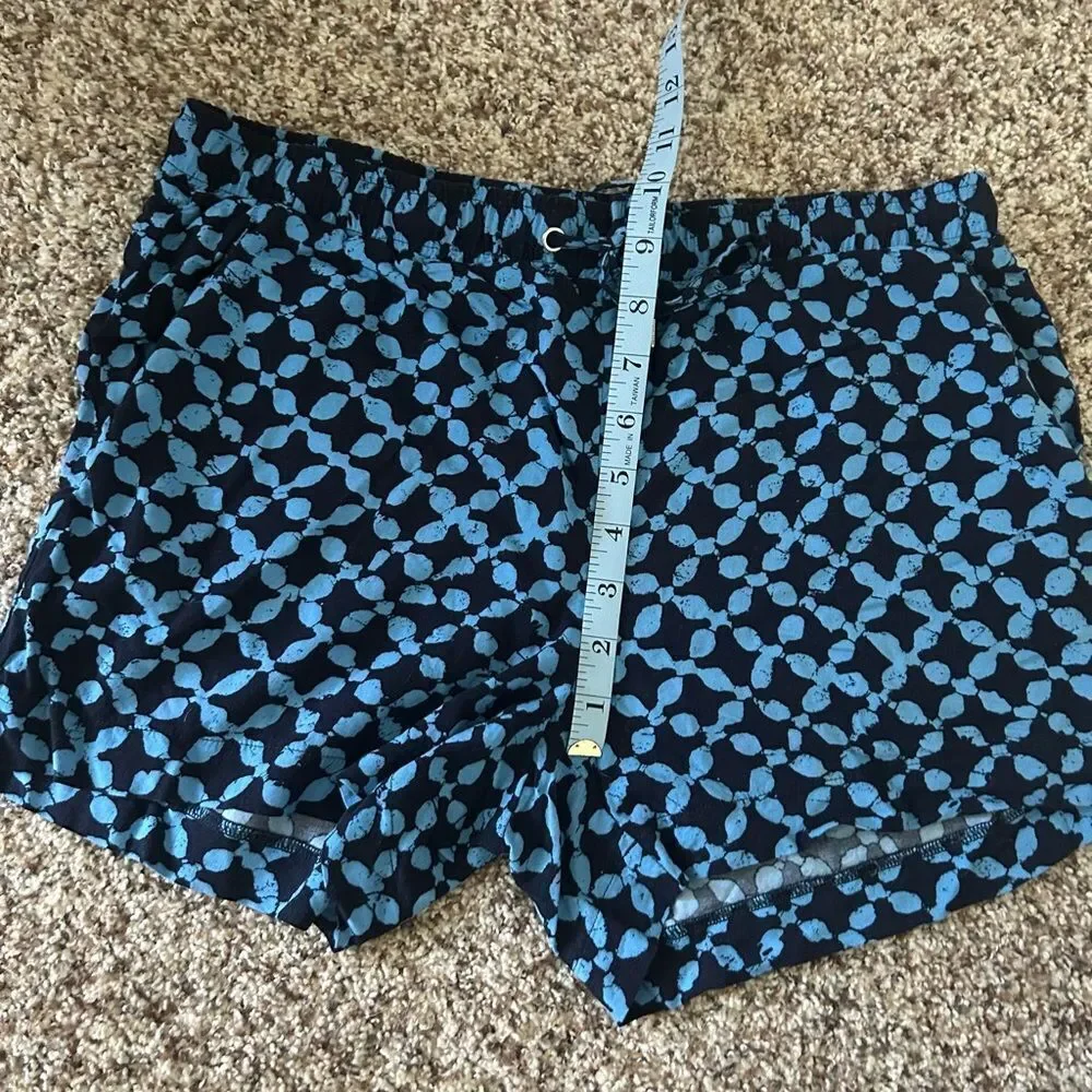 Michael Michael Kors Blue and Black Flowy Geometric Pattern Shorts